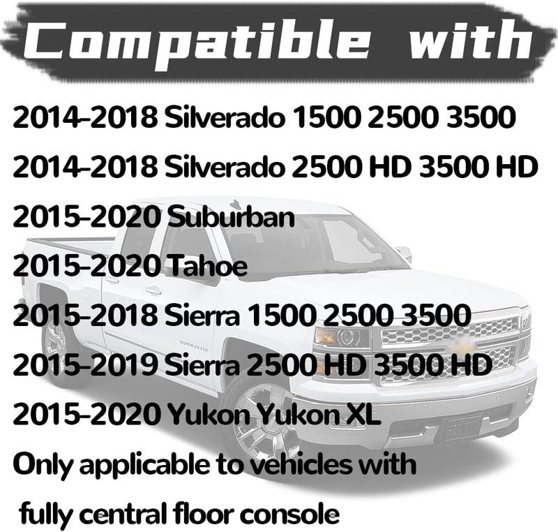 Dimeani Silverado Center Console Cover, Console Lid fit for 2014 2015 2016 2017 2018 2019 2020 Chevrolet Tahoe Chevy Suburban GMC Sierra 1500 2500 3500 2500HD 3500HD Yukon XL Armrest Cover 0227083AA - Image 3